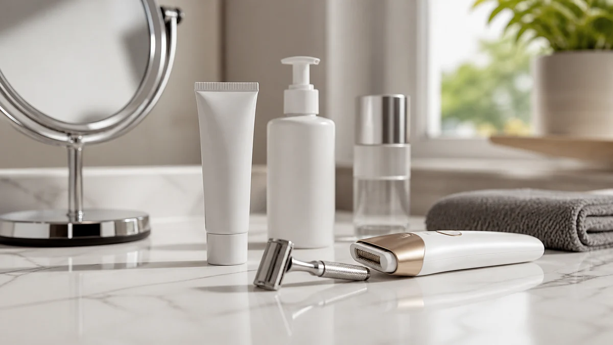 Facial skincare and hair removal products with grooming tools